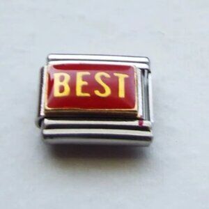 Best on red enamel 9mm stainless steel italian charm bracelet link new